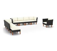 vidaXL Tables d'appoint 2 pcs Noir 50x46x50 cm Bois d'ingénierie Marron