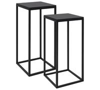 Vidaxl Tables D'appoint 2 Pcs Noir Acier Noir