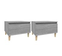 Vidaxl Tables D'appoint 2 Pcs Sonoma Gris 50x46x35 Cm Bois Ingénierie Marron