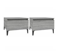 Vidaxl Tables D'appoint 2 Pcs Sonoma Gris 50x46x35 Cm Bois Ingénierie Marron
