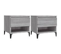 Vidaxl Tables D'appoint 2 Pcs Sonoma Gris 50x46x50 Cm Bois Ingénierie Marron