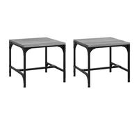 Vidaxl Tables D'appoint 2pcs Sonoma Gris 40x40x35 Cm Bois D'ingénierie Marron
