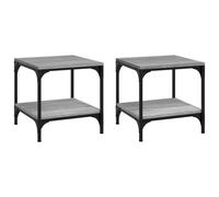 Vidaxl Tables D'appoint 2pcs Sonoma Gris 40x40x40 Cm Bois D'ingénierie Marron
