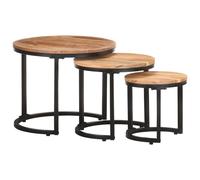 Tables d'Appoint 3 pcs Table Basse Table de Canapé Meuble de Salon Meuble de Salle de Séjour Maison Intérieur Bois d'Acacia Solide