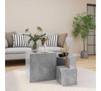 Vidaxl Tables D'appoint 3 Pcs Gris Béton Bois D’Ingénierie Gris
