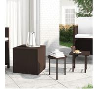 Tables d'appoint 3 pcs marron résine tressée, table basse, bout de canapé, table à thé, table, table console, table téléphonique