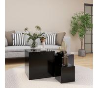 Vidaxl Tables D'appoint 3 Pcs Noir Bois D'ingénierie Noir
