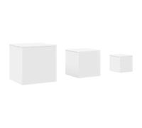 vidaXL Tables d'appoint 3 pièces en Bois d'ingénierie Blanc