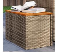 vidaXL Tables d'Appoint de Jardin 2 pcs, Tables Basses avec Pieds, Meubles de Terrasse Patio Extérieur, Beige Résine Tressée 366069
