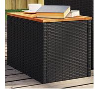 vidaXL Tables d'Appoint Jardin 2 pcs Tables Basses Meuble de Jardin Terrasse Patio Balcon Extérieur Moderne Noir Rotin 365980