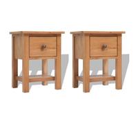 vidaXL Tables de chevet 2 pcs 36x30x47 cm bois de chêne massif 3053416