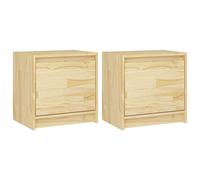 Vidaxl Tables De Chevet 2 Pcs 40x30,5x40 Cm Bois De Pin Massif Multicolore
