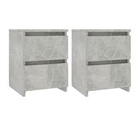 vidaXL Tables de Chevet 2 pcs, Armoire de Lit, Table de Nuit, Meuble de Chambre à Coucher Maison Intérieur, Moderne, Gris Béton Bois d’Ingénierie
