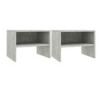 vidaXL Tables de Chevet 2 pcs, Armoire de Lit, Table de Nuit, Meuble de Chambre à Coucher Maison Intérieur, Moderne, Gris Béton Bois d’Ingénierie