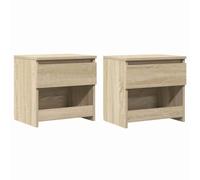 vidaXL Tables de Chevet 2 pcs, Armoire de Lit, Table de Nuit, Meuble de Chambre à Coucher Maison Intérieur, Moderne, Chêne Sonoma Bois d’Ingénierie
