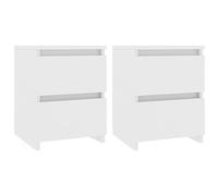 vidaXL Tables de chevet 2 pcs Blanc 30 x 30 x 40 cm Aggloméré
