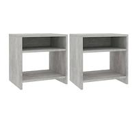 vidaXL Tables de Chevet 2 pcs, Armoire de Lit, Table de Nuit, Meuble de Chambre à Coucher Maison Intérieur, Moderne, Gris Béton Bois d’Ingénierie