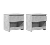 vidaXL Tables de Chevet 2 pcs, Armoire de Lit, Table de Nuit, Meuble de Chambre à Coucher Maison Intérieur, Moderne, Gris Béton Bois d’Ingénierie