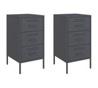 vidaXL Tables de chevet 2 pcs anthracite 36x39x68 cm
