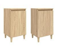 vidaXL Tables de chevet 2 pièces – modernes, 2 compartiments, chêne Sonoma (bois d'ingénierie)
