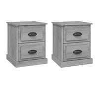 Vidaxl Tables De Chevet 2 Pcs Sonoma Gris 39x39x47,5cm Bois Ingénierie Multicolore