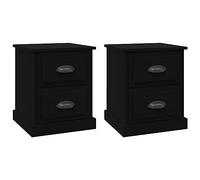 Vidaxl Tables De Chevet 2 Pcs Noir 39x39x47,5 Cm Bois D'ingénierie Multicolore