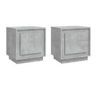 vidaXL Tables de Chevet 2 pcs, Armoires de Nuit avec Compartiment, Armoires de Lit avec Rangement, Tables de Nuit Chambre, Moderne, Gris Béton Bois d'Ingénierie