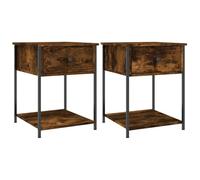 vidaXL Tables de chevet 2 pcs chêne fumé 44x45x58 cm bois d'ingénierie Marron