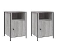 vidaXL Tables de Chevet 2 pcs, Armoires de Nuit avec Rangement, Armoires de Lit, Tables de Nuit Chambre à Coucher, Industriel, Sonoma Gris Bois Ingénierie