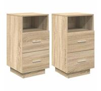 vidaXL Tables de Chevet 2 pcs avec 2 tiroirs chêne Sonoma 36x36x68 cm
