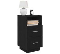 Vidaxl Tables De Chevet 2 Pcs Avec 2 Tiroirs Noir 36x36x68 Cm Noir