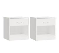 Vidaxl Tables De Chevet 2 Pcs Avec Tiroir Blanc Brillant Blanc