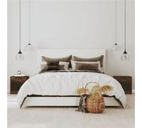 vidaXL 2X Tables de Chevet avec Tiroir Tables de Nuit Armoires de Chevet Armoires de Lit Meubles de Chambre à Coucher Intérieur Chêne Fumé