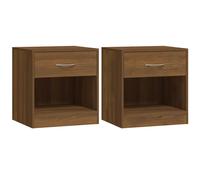 Vidaxl Tables De Chevet 2 Pcs Avec Tiroir Chêne Marron Marron