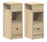 vidaXL - Tables de chevet 2 pièces avec tiroir - Chêne Sonoma - 25x31x66 cm