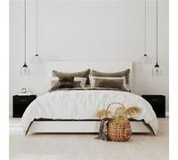 vidaXL Tables de chevet 2 pcs avec tiroir Noir342583 Noir G