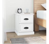 vidaXL Tables de chevet 2 pcs 2 tiroirs blanc 39x39x47,5 cm bois d'ingénierie 816145