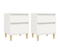 vidaXL Tables de chevet 2 pcs Blanc 40x35x50 cm