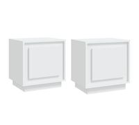 Vidaxl Tables De Chevet 2 Pcs Blanc 44x35x45 Cm Bois D'ingénierie Blanc