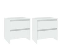 Vidaxl Tables De Chevet 2 Pcs Blanc 45x34,5x44,5 Cm Aggloméré Multicolore