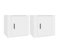 Vidaxl Tables De Chevet 2 Pcs Blanc 50x39x47 Cm Blanc