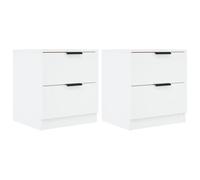 vidaXL Tables de chevet 2 pcs Blanc Bois d'ingénierie