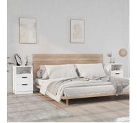vidaXL Tables de chevet 2 pcs Blanc Bois d'ingénierie 811233