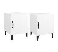 Vidaxl Tables De Chevet 2 Pcs Blanc Bois D'ingénierie Blanc