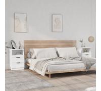 Vidaxl Tables De Chevet 2 Pcs Blanc Bois D'ingénierie Blanc