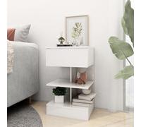 vidaXL Tables de chevet 2 pcs Blanc brillant 40x35x65 cm