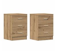vidaXL Tables de chevet chêne artisanal 38x35x55 cm 2 pcs