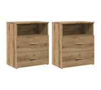 Vidaxl Tables De Chevet 2 Pcs Chêne Artisanal Bois D'ingénierie Marron