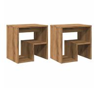 vidaXL Tables de chevet 2 pcs – chêne artisanal en bois d'ingénierie – Table de nuit
