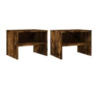 vidaXL Tables de Chevet 2 pcs Chêne fumé 40x30x30 cm Bois d'ingénierie